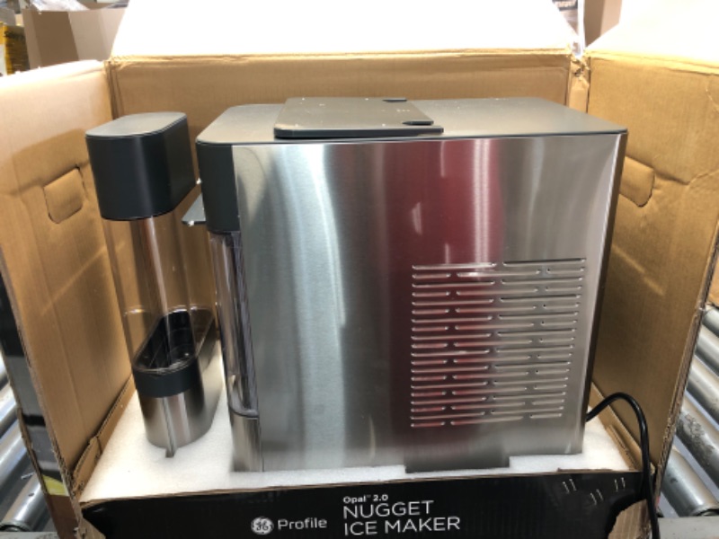 Photo 4 of GE Profile - Opal 2.0 24-lb. Portable Ice maker with Nugget Ice Production, Side Tank and Built-in WiFi - Stainless steel
