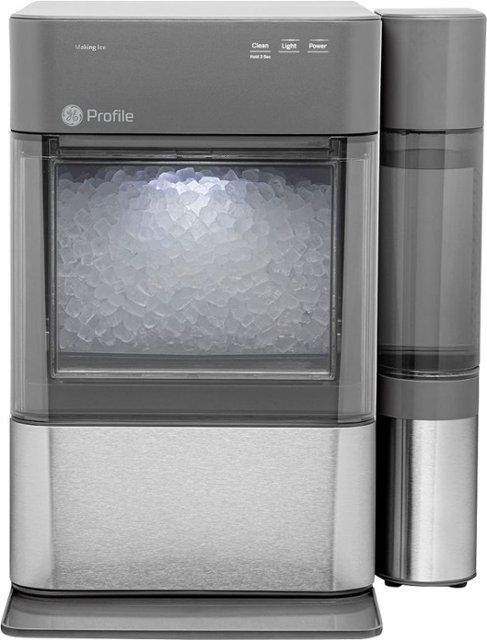 Photo 1 of GE Profile - Opal 2.0 24-lb. Portable Ice maker with Nugget Ice Production, Side Tank and Built-in WiFi - Stainless steel
