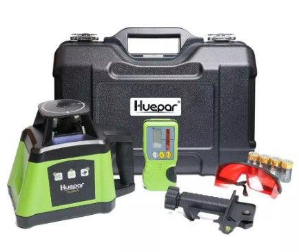 Photo 1 of Huepar RL200HR 360 Horizontal Red Interior/Exterior Rotating Beam,High Precision Electronic Self-Leveling Rotary Laser Level Kit
