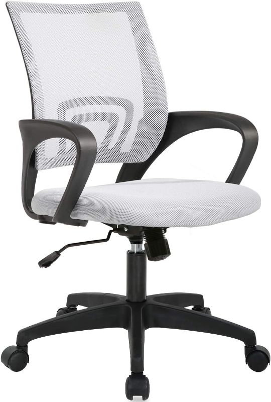 Photo 1 of Home Office Chair Ergonomic Desk Chair Mesh Computer Chair with Lumbar Support Armrest Executive Rolling Swivel Adjustable Mid Back Task Chair for Women Adults (White)
