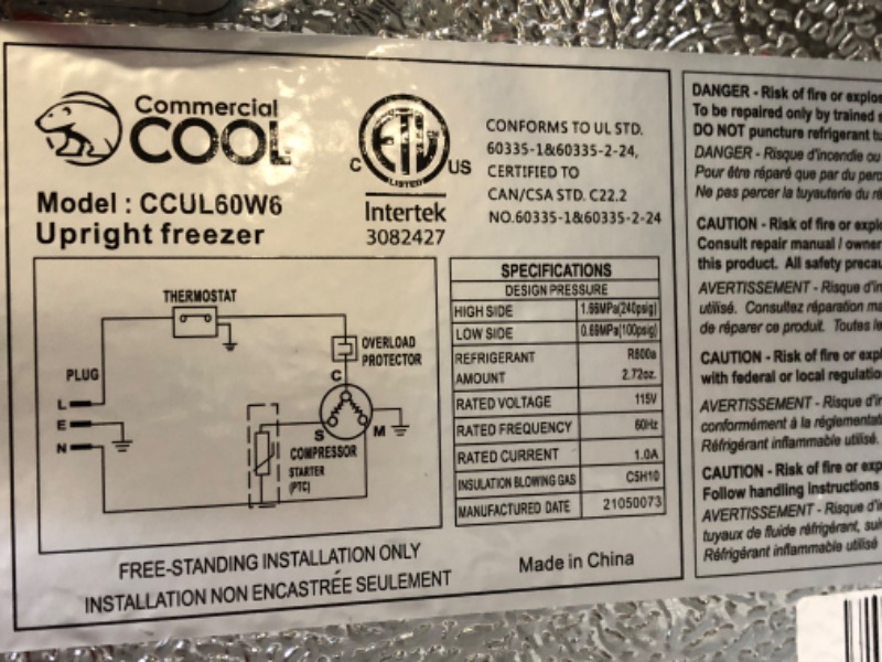 Photo 1 of (DAMAGED, DOES NOT FUNCTION)6.0 cu. ft. Upright Freezer in White
**BROKEN DOOR, DOES NOT TURN ON**
