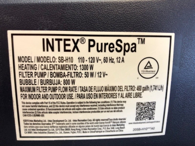 Photo 4 of ***PARTS ONLY*** PureSpa Plus Portable Inflatable 4-Person Hot Tub Bubble Jet Spa, 77 in. x 28 in.