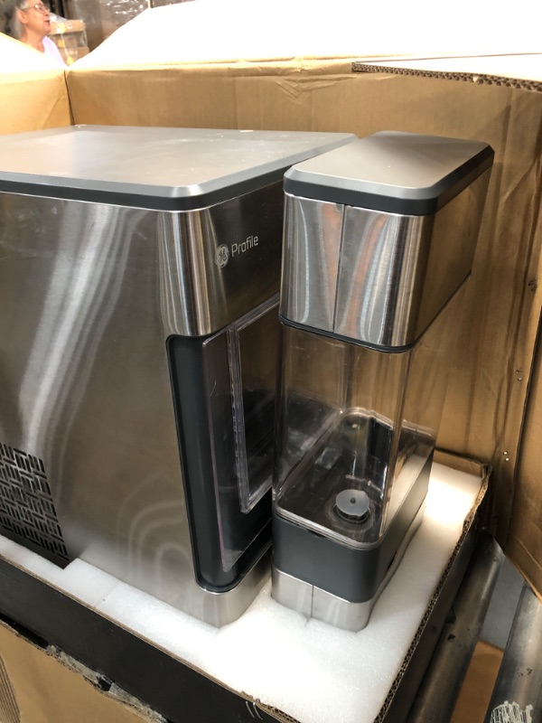 Photo 3 of GE Profile Opal | Countertop Nugget Ice Maker with Side Tank | Portable Ice Machine Makes up to 24 lbs. of Ice Per Day | Stainless Steel Finish
