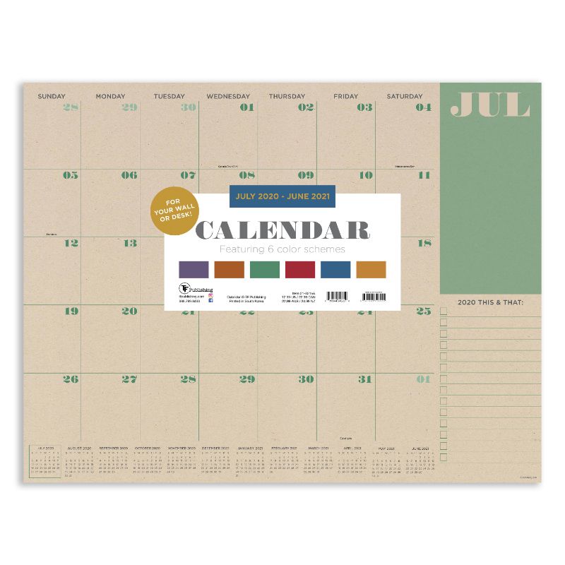 Photo 1 of TF Publishing Kraft July 2020 to June 2021 Desk Pad Calendar
