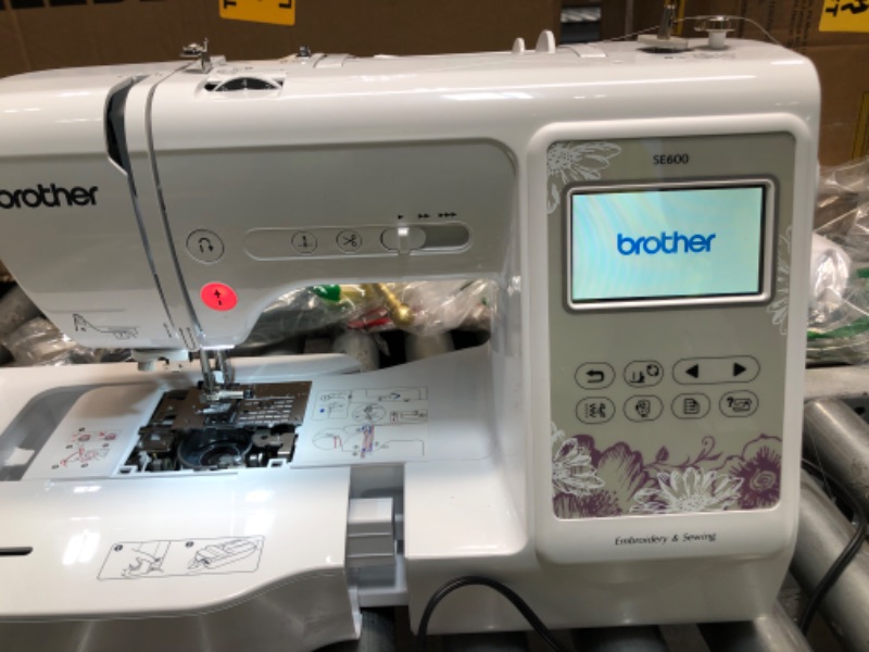 Photo 8 of Brother SE600 Sewing and Embroidery Machine, 80 Designs, 103 Built-In Stitches, Computerized, 4" x 4" Hoop Area, 3.2" LCD Touchscreen Display, 7 Included Feet
