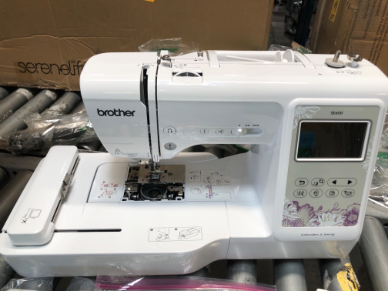 Photo 3 of Brother SE600 Sewing and Embroidery Machine, 80 Designs, 103 Built-In Stitches, Computerized, 4" x 4" Hoop Area, 3.2" LCD Touchscreen Display, 7 Included Feet
