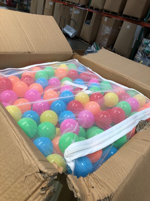 Photo 2 of Amazon Basics BPA Free Crush-Proof Plastic Ball Pit Balls with Storage Bag, Toddlers Kids 12+ Months, 6 Bright Colors - Pack of 1000
