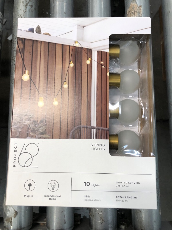 Photo 2 of 10ct Incandescent Outdoor String Lights G40 Frosted White Bulbs - Project 62™

