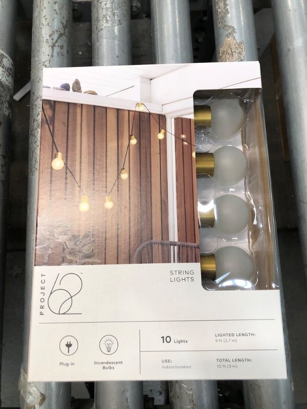 Photo 2 of 10ct Incandescent Outdoor String Lights G40 Frosted White Bulbs - Project 62™

