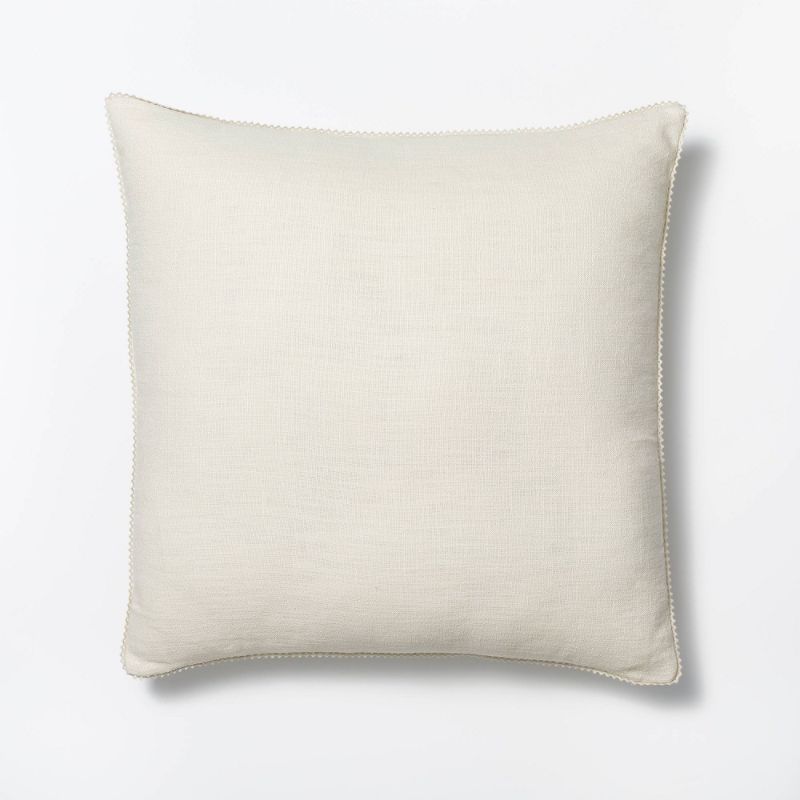 Photo 1 of 2pcks of Oversized Chambray Square Throw Pillow with Lace Trim - Threshold™ Designed with Studio McGee
