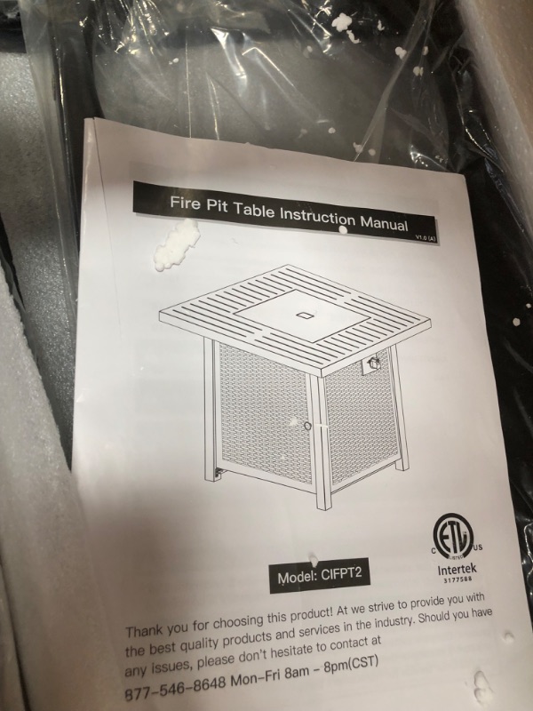 Photo 1 of Ciays Propane Fire Pits 32 Inch Outdoor Gas Fire Pit, 50,000 BTU Steel Fire Table with Lid and Lava Rock, Add Warmth and Ambience to Gatherings and Parties On Patio Deck Garden Backyard, Black
