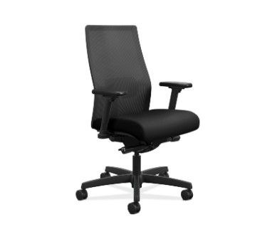 Photo 1 of Ignition Collection HONI2M2AMLC10TK Mesh Back Task Chair Fabric Seat Mid Back 5-star Base Armrest in
