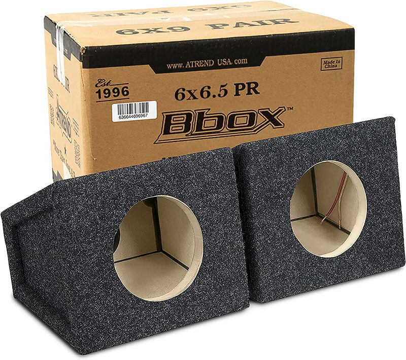 Photo 1 of Bbox Pro Audio Tuned 6.5" Speaker Enclosures - Premium Speakers to Enhance Sound and Bass - Nickel Finish Speaker Terminals for Car or Truck - 18 Gauge Audio Cables - Speaker Set of 2 (Charcoal)
