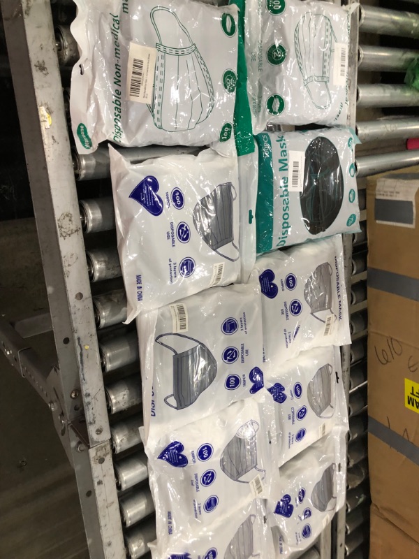 Photo 1 of 10pcks of grey and black face masks 100count each