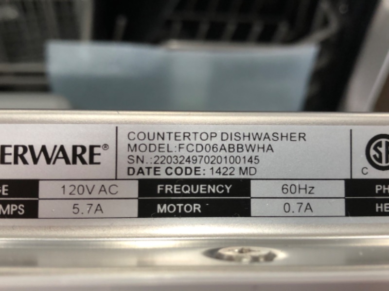 Photo 1 of Farberware Professional FCD06ABBWHA Compact Portable Countertop Dishwasher with 6 Place Settings and Silverware Basket, White & Cascade Complete Dishwasher-Pods, 