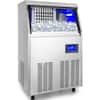 Photo 1 of 80 - 90 lb. / 24 H Commercial Ice Maker with 33 lb. Storage Bin Freestanding Ice Machine in Silver
