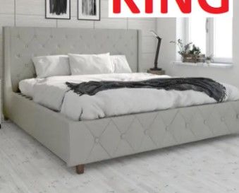 Photo 1 of **incomplete missing box 2 of 2 !!DOREL KING UPHOLSTERED BED FRAME king