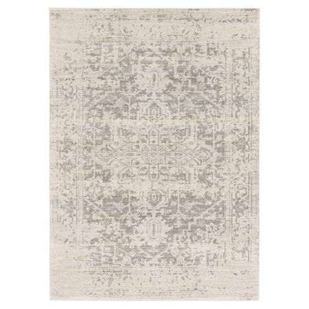 Photo 1 of  6'7" Square Traditional Rug in Charcoal Light Gray
