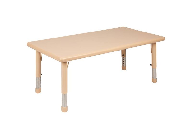 Photo 1 of 24"W X 48"L Rectangular Natural Plastic Height Adjustable Activity Table - Flash Furniture Yu-Ycx-001-2-Rect-Tbl-Nat-Gg
