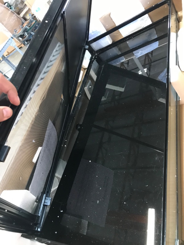 Photo 4 of (DAMAGE)REPTI ZOO Reptile Glass Terrarium Tank Double Hinge Door with Screen Ventilation Large Reptile Terrarium 36" x 18" x 18"(Knock-Down)
