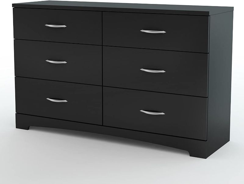 Photo 1 of (DAMAGED)South Shore Step One 6-Drawer Double Dresser,Pure Black with Matte Nickel Handles
**BROKEN COMPONENT, TOP BOARD BROKEN**