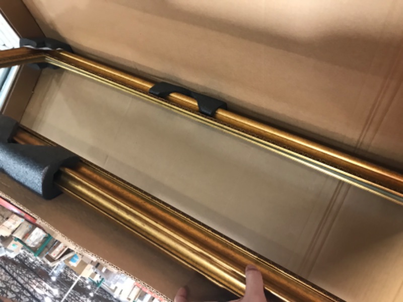 Photo 3 of Amanti Art Non-Beveled Door Mirror (53.75 x 19.75 in.), Parlor Gold Frame - Full Length Mirror, Wall Mirror - Gold
