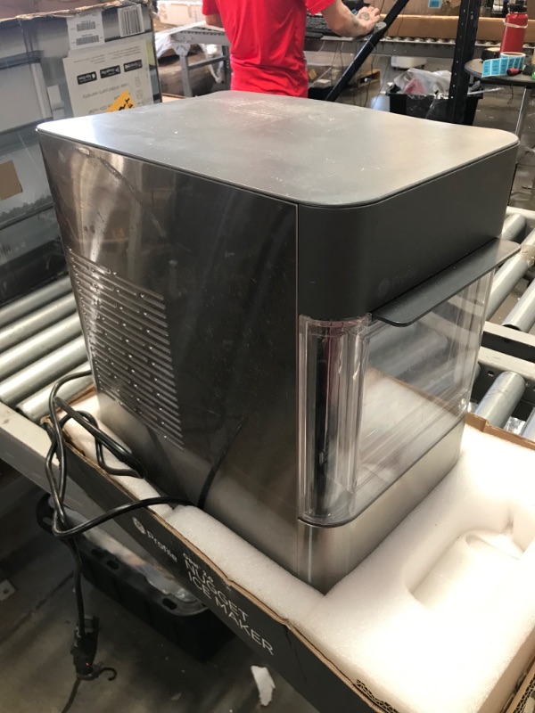 Photo 1 of Opal 24 lb Portable Nugget Ice Maker in Stainless Steel, with Side Tank, and WiFi connected