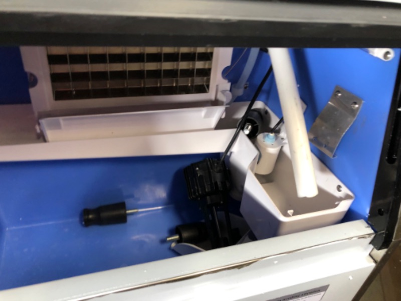 Photo 1 of 33 lb. Bin Stainless Steel Construction Freestanding Ice Maker Machine with 90 - 100 lb. / 24 H Commercial Ice Maker
