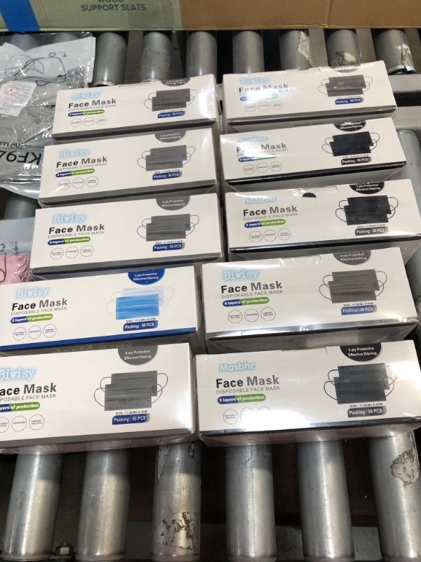 Photo 1 of 10pcks of different variety face masks 50count each