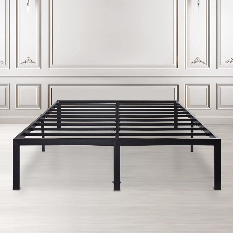 Photo 1 of **INCOMPLETE, PARTS ONLY**Black King 14 Inch Metal Platform Bed Frame Twin Size