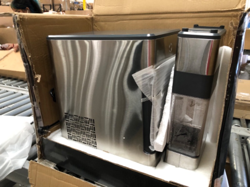 Photo 2 of GE Profile Opal | Countertop Nugget Ice Maker with Side Tank | Portable Ice Machine Makes up to 24 lbs. of Ice Per Day | Stainless Steel Finish
