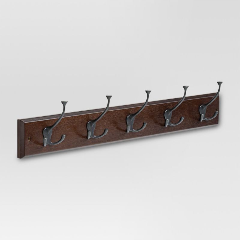 Photo 1 of 27" Hook Rack with Flared Tri-Hooks - Cocoa/Soft Iron - Threshold
