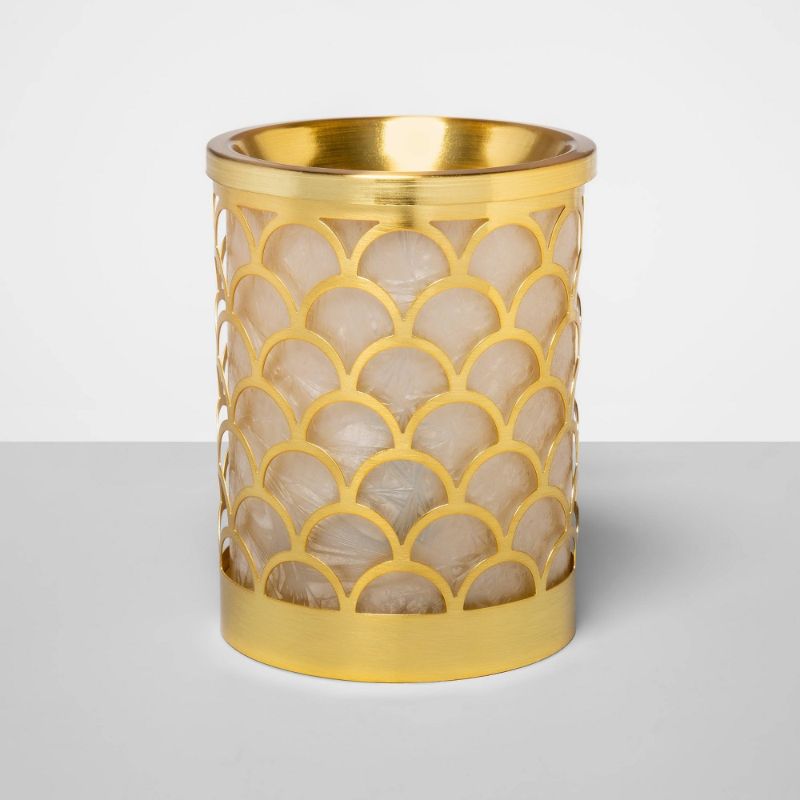 Photo 1 of 6" X 4.5" Scallop Capiz and Glass Electric Scent Warmer Gold - Opalhouse™
