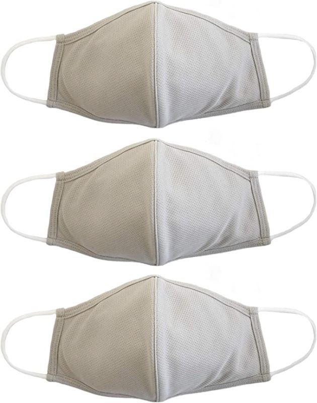 Photo 1 of 15PK-EnerPlex Extreme Comfort 3-Ply Reusable Face Mask - Breathable Comfort, Fully Machine Washable, Face Masks Large (3-Pack) - Sand
