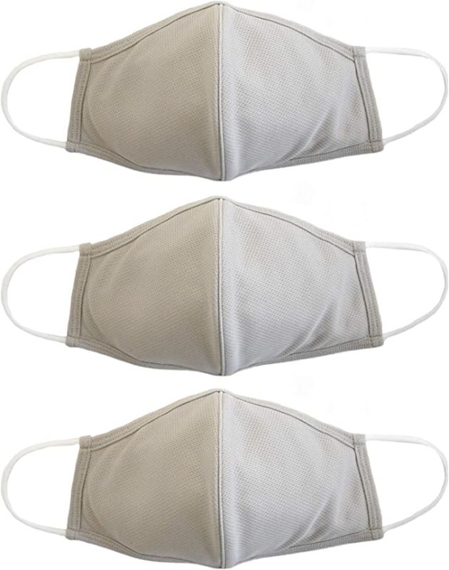 Photo 1 of 14PK-EnerPlex Extreme Comfort 3-Ply Reusable Face Mask - Breathable Comfort, Fully Machine Washable, Face Masks Large (3-Pack) - Sand

