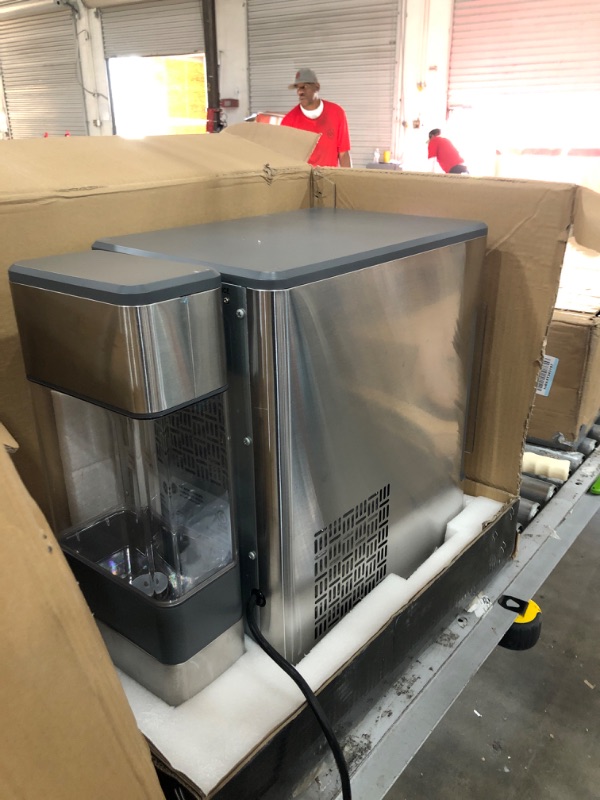 Photo 3 of GE Profile Opal | Countertop Nugget Ice Maker with Side Tank | Portable Ice Machine Makes up to 24 Lbs. of Ice per Day | Stainless Steel Finish
