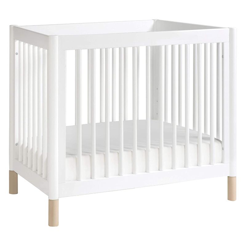 Photo 1 of Babyletto Gelato 4-in-1 Convertible Mini Crib in White and Washed Natural, Greenguard Gold Certified
