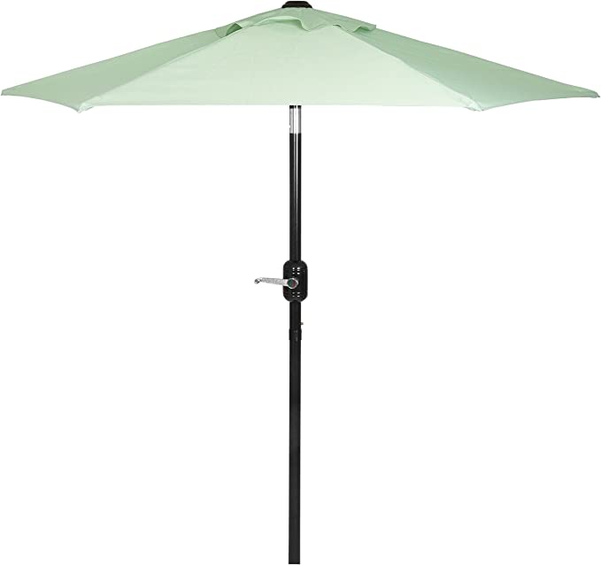 Photo 1 of 6 Ft Outdoor Patio Umbrella with Aluminum Pole, Easy Open/Close Crank and Push Button Tilt Adjustment - Sage Green Market Umbrellas
