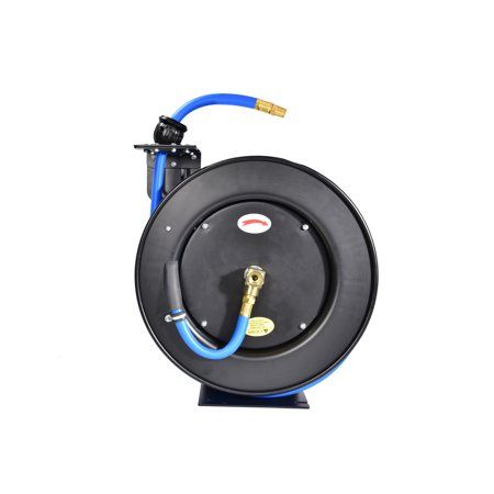 Photo 1 of Retractable Air Hose Reel 1/2 Inch X 50 Ft Wall Mount Auto Rewind Hoseu-Reel Max Pressure 300 PSI Blue
