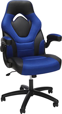 Photo 1 of OFM Gaming Chair Ergonomic Racing Style PC Computer Desk Office Chair - 360 Swivel, Integrated Lumbar Support & Headrest, Adjustable Height, Recline Tilt Control, Flip-Up Arms, 275lb Max (2022 Blue)
