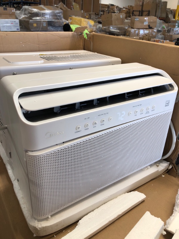 Photo 2 of ***PARTS ONLY*** Midea 10,000 BTU U-Shaped Smart Inverter Window Air Conditioner–Cools up to 450 Sq. Ft., Ultra Quiet with Open Window Flexibility, Works with Alexa/Google Assistant, 35% Energy Savings, Remote Control
