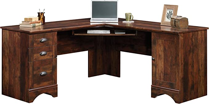 Photo 1 of INCOMPLETE-BOX 1/2-Sauder Harbor View Corner Computer Desk, Curado Cherry finish
