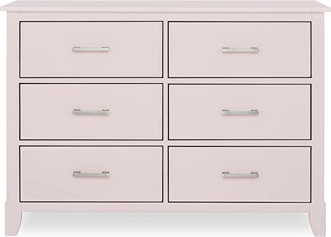 Photo 1 of ***PARTS ONLY*** Dream On Me Universal Double Dresser I Kids Bedroom Dresser I Six Drawers Dresser I Mid Century Modern, Blush Pink
