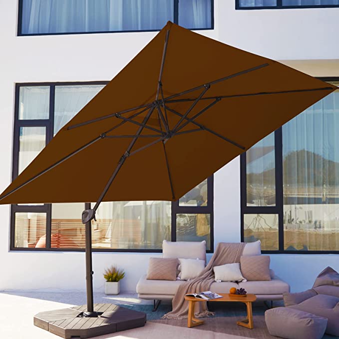 Photo 1 of ***PARTS ONLY*** VINEY Boulevard 9x9 FT Square Cantilever Patio Umbrellas Offset Outdoor Umbrella w/Fade & UV Resistant Solution-dyed Fabric, Infinite Tilt, 360 Rotation Aluminum Frame for Backyard Deck Pool (Wood)
