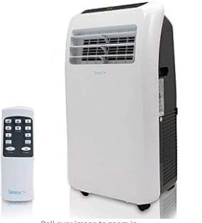 Photo 1 of SereneLife SLPAC10 Portable Air Conditioner Compact Home AC Cooling Unit with Built-in Dehumidifier & Fan Modes, Quiet Operation, Includes Window Mount Kit, 10,000 BTU, White
