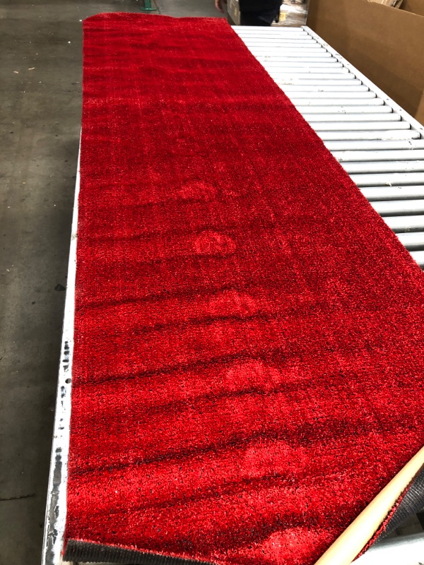 Photo 1 of  RED / Black - Economy Turf / Artificial Grass |Light Weight Outdoor Rug, 110Lx31W