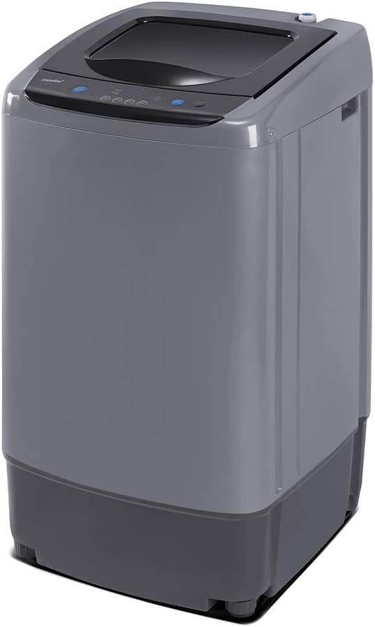 Photo 1 of COMFEE' Portable Washing Machine, 0.9 cu.ft Compact Washer With LED Display, 5 Wash Cycles, 2 Built-in Rollers, Space Saving Full-Automatic Washer, Ideal Laundry for RV, Dorm, Apartment, Magnetic Gray. Missing parts. Damaged lid.
