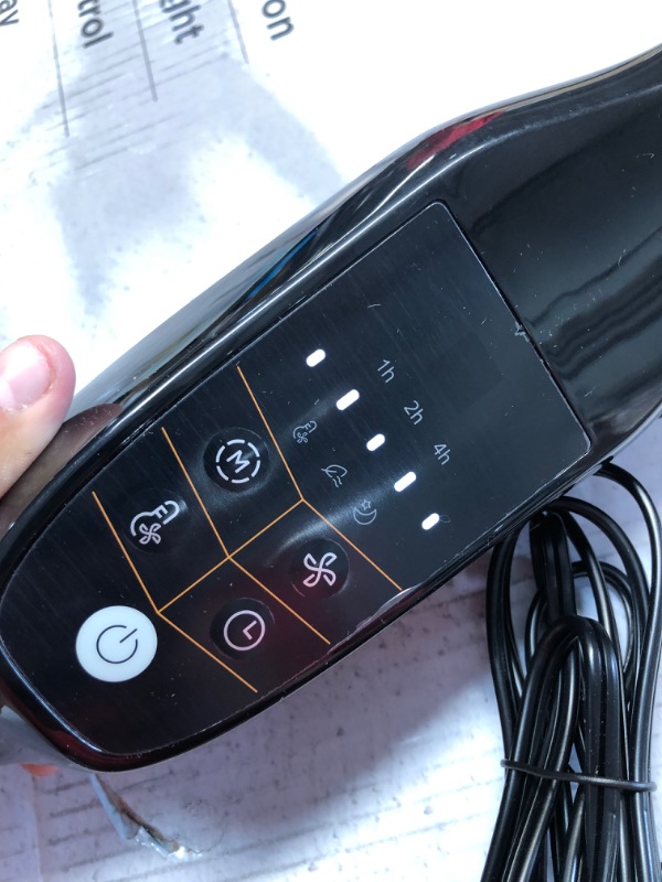 Photo 7 of PELONIS PFS45A5BBB 18 Inch 5-Blade Oscillating Adjustable Standing Pedestal Remote LED Display 5 Speed Setting and 7-Hour Timer Fan Black
