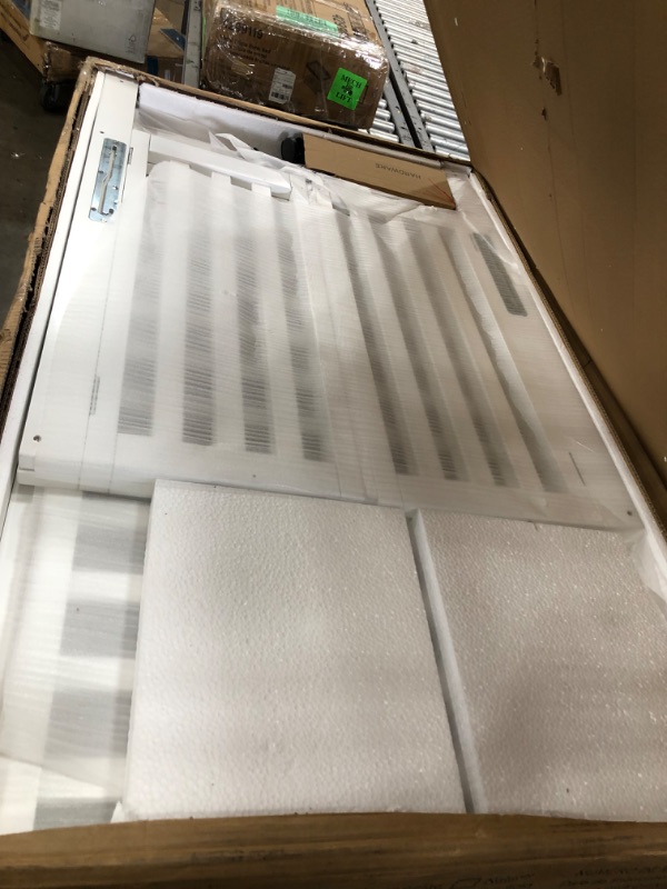 Photo 1 of Dream On Me Quinn Full-Size Folding Crib, Removable Wheels, Modern Nursey, Adjustable Mattress Support, Patent Folding System in White