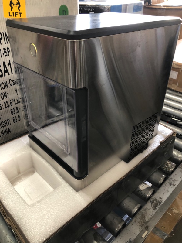 Photo 3 of GE Profile Opal | Countertop Nugget Ice Maker with Side Tank | Portable Ice Machine Makes up to 24 lbs. of Ice Per Day | Stainless Steel Finish
